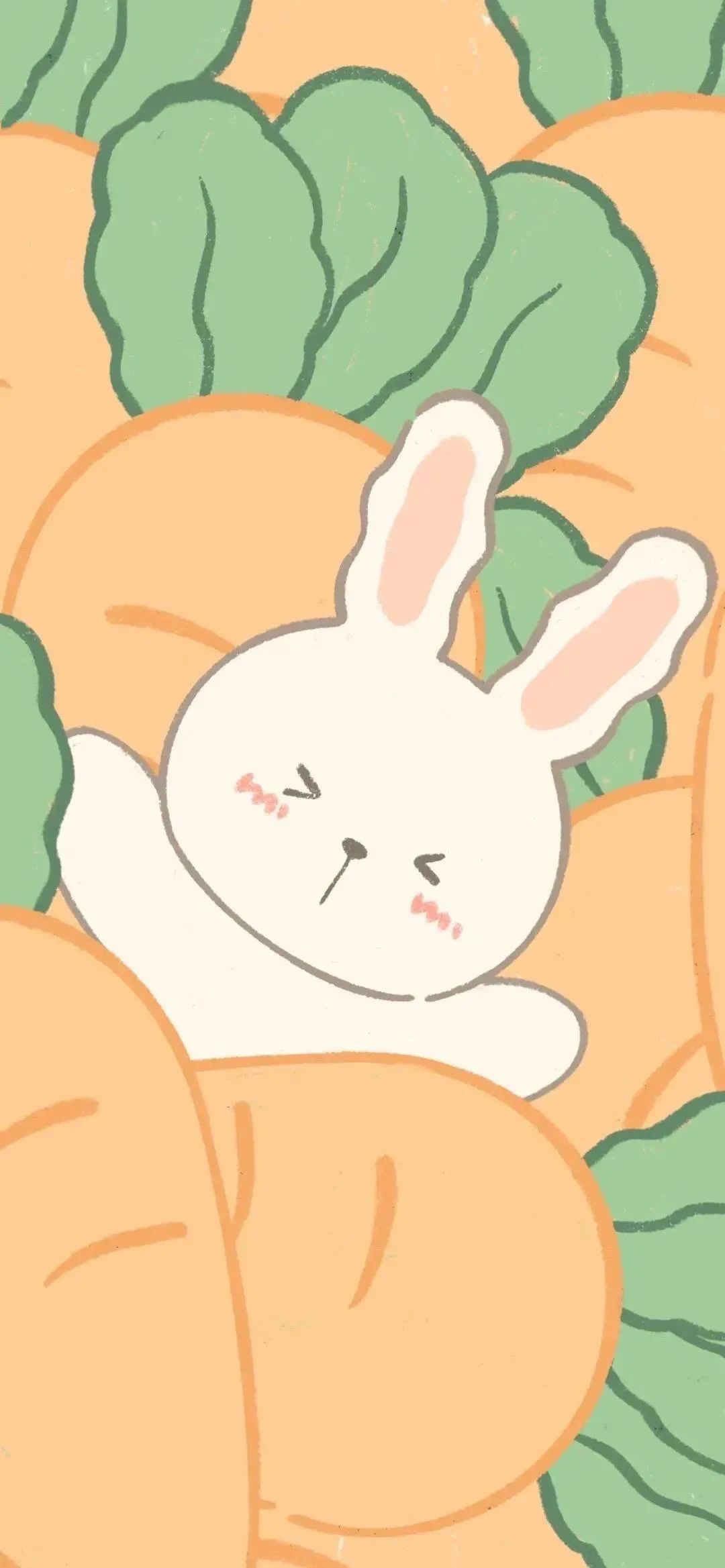 胡萝卜堆里的小白兔手机壁纸