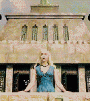 权力的游戏城堡上的女王gif动态图片