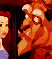 动画片狮子怪兽与美女的爱情故事gif动态图片