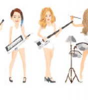长腿女子乐队动画gif动态图片