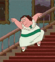 胖女人夸张下楼梯姿势gif动态图片